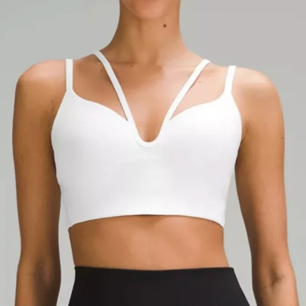 Lululemon/Like a Cloud Strappy LL Bra B/C Ribbed/Color White,Size 8
